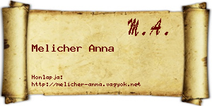 Melicher Anna névjegykártya