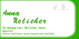 anna melicher business card